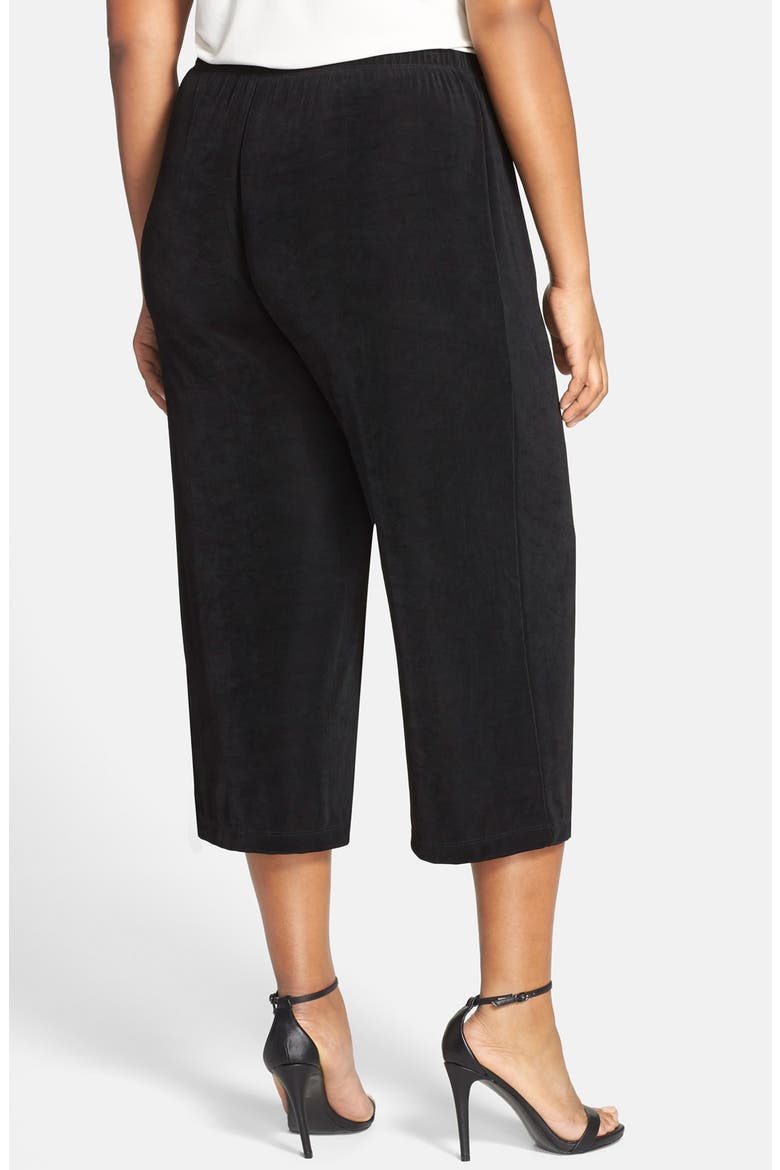 High Rise Stretch Knit Crop Pants, Alternate, color, BLACK