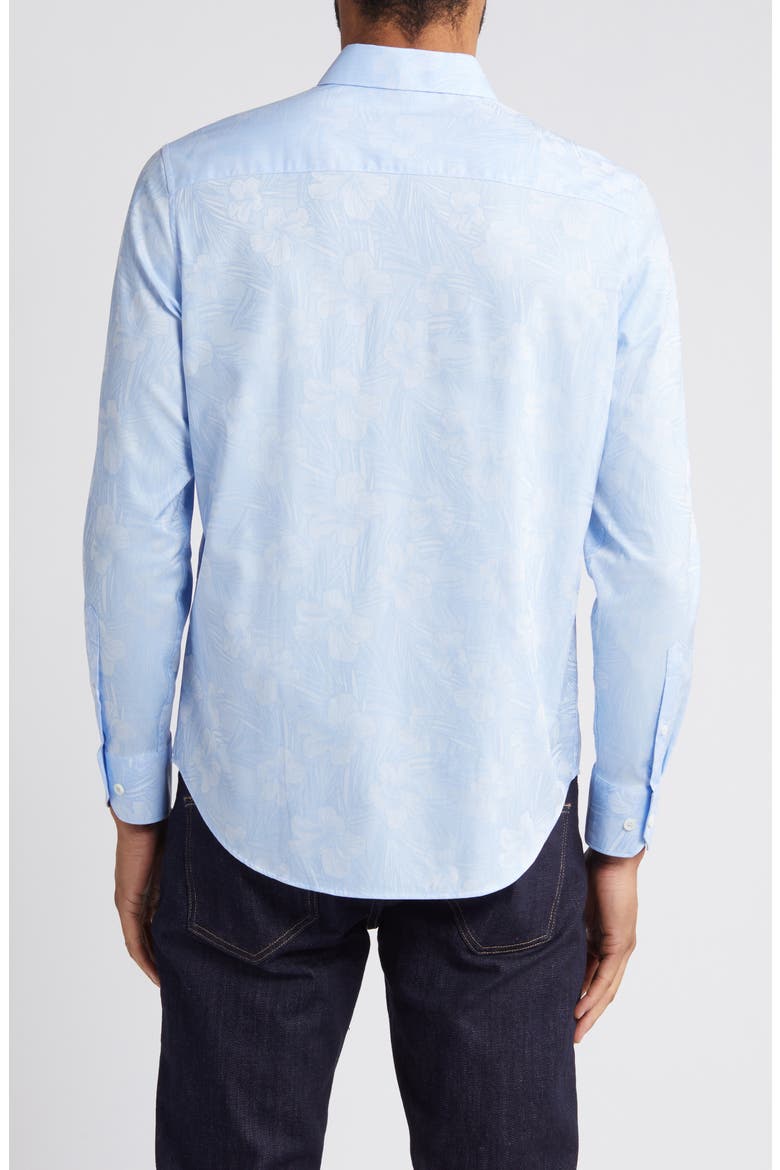 Julian Shaped Fit Print Button-Up Shirt, Alternate, color, SKY