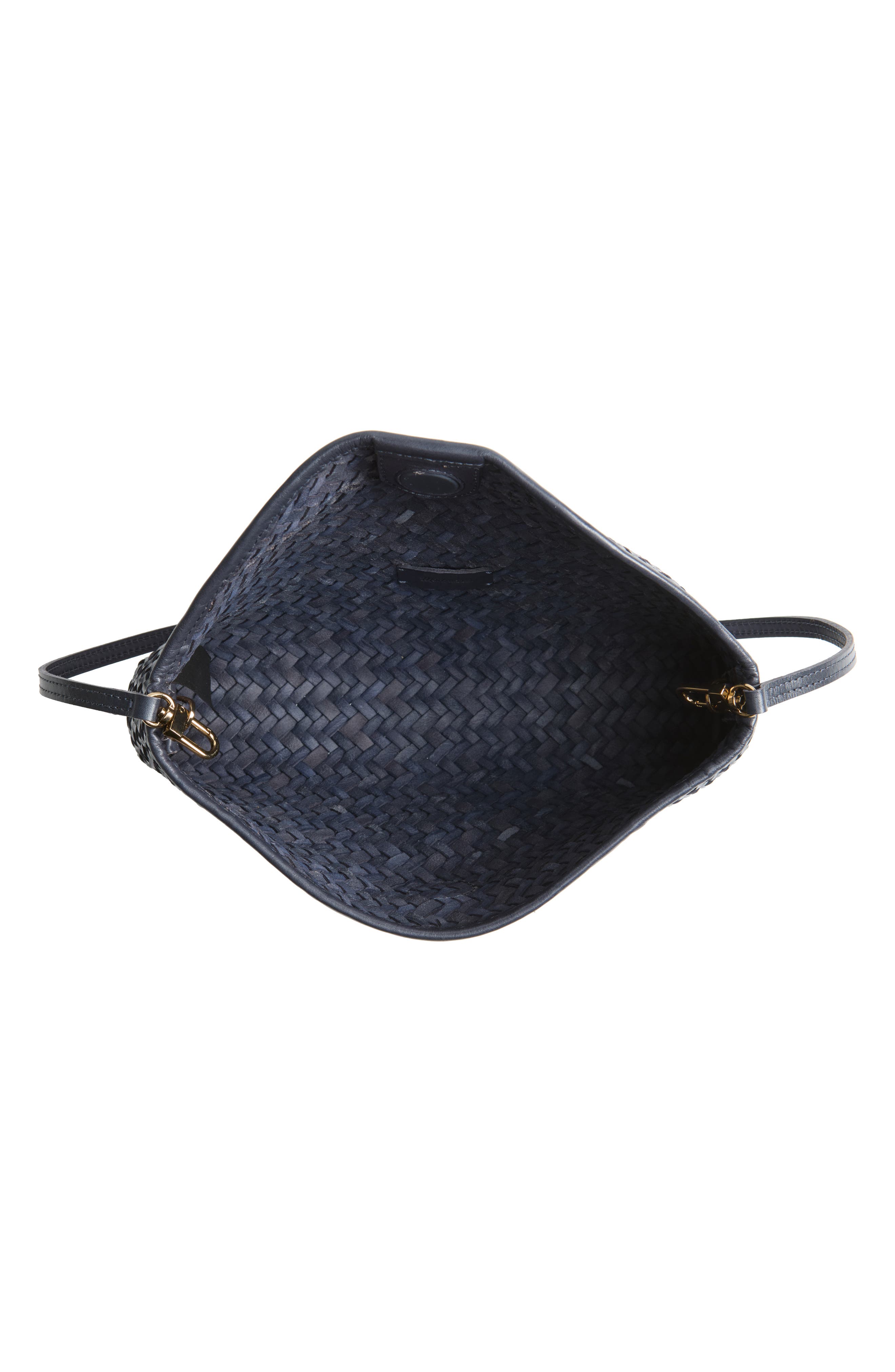 The Signature Woven Leather Clutch, Alternate, color, NIGHTTIME