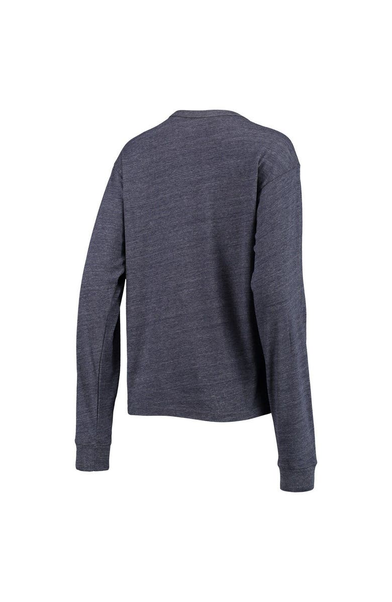 LEAGUE COLLEGIATE WEAR Women's League Collegiate Wear Heathered Navy Michigan Wolverines Seal Victory Falls Oversized Tri-Blend Long Sleeve T-Shirt, Alternate, color, 