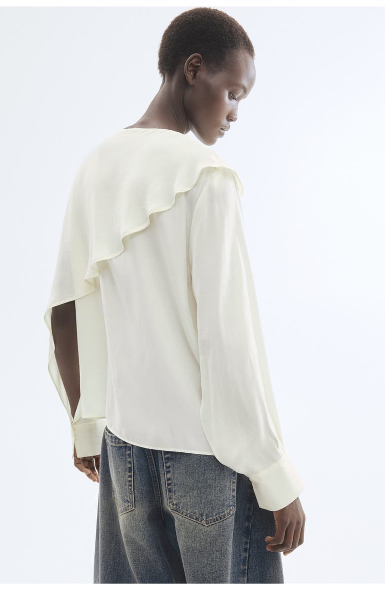 H&M Cape-detail Blouse, Alternate, color, Cream