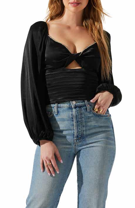 ASTR the Label Yamuna Crystal Trim Top