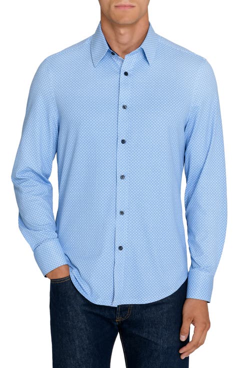 Slim Fit Coastal Mosaic Pique Long Sleeve Shirt