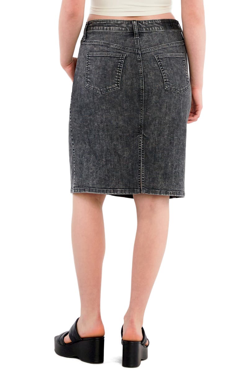 HINT OF BLU Daily Denim Midi Skirt, Alternate, color, Washed Grey