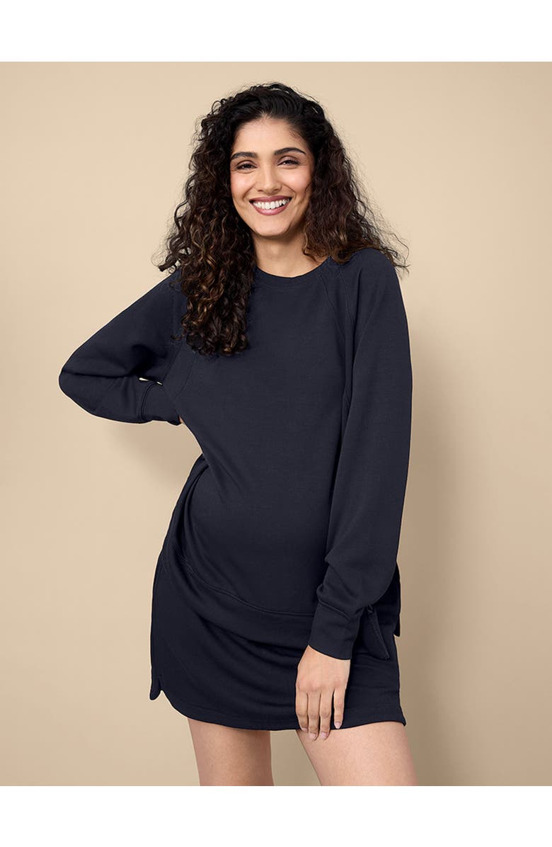 MOTHERHOOD MATERNITY Long Sleeve With Side Slits Scuba Knit Raglan Top, Alternate, color,