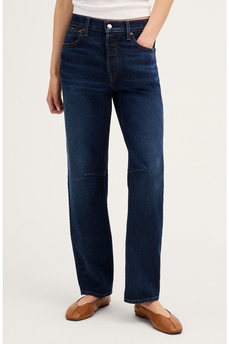 Darted Barrel Leg Jeans, Main, color, MIDNIGHT STONE WASH