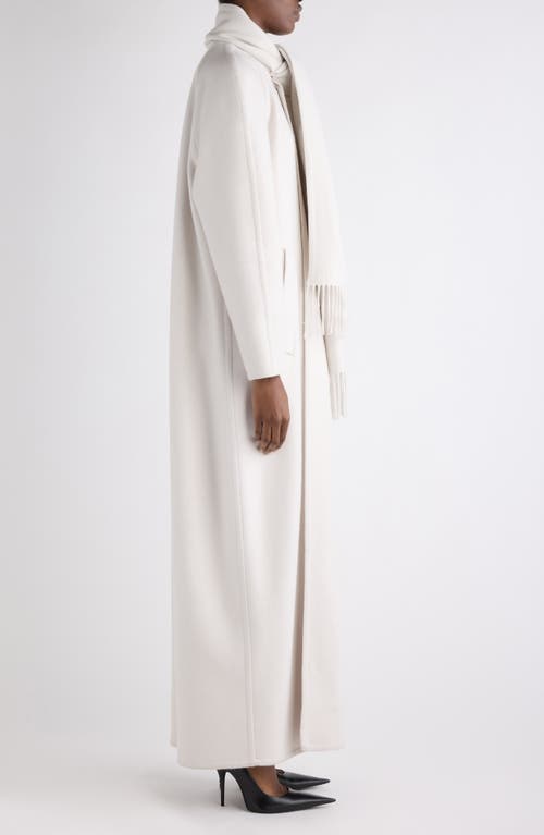 Balenciaga Scarf Cashmere Single-breasted Maxi Coat In White