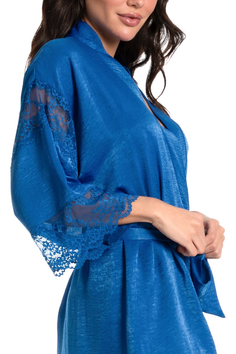 Lace Trim Satin Wrap, Alternate, color, TRUE BLUE
