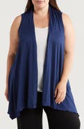 24seven Comfort Apparel Open Front Sidetail Stretch Vest