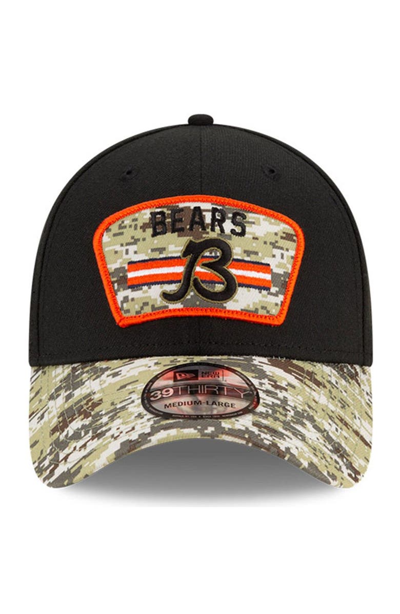 New Era Men's New Era Black/Camo Chicago Bears 2021 Salute To Service B 39THIRTY Flex Hat, Alternate, color, 