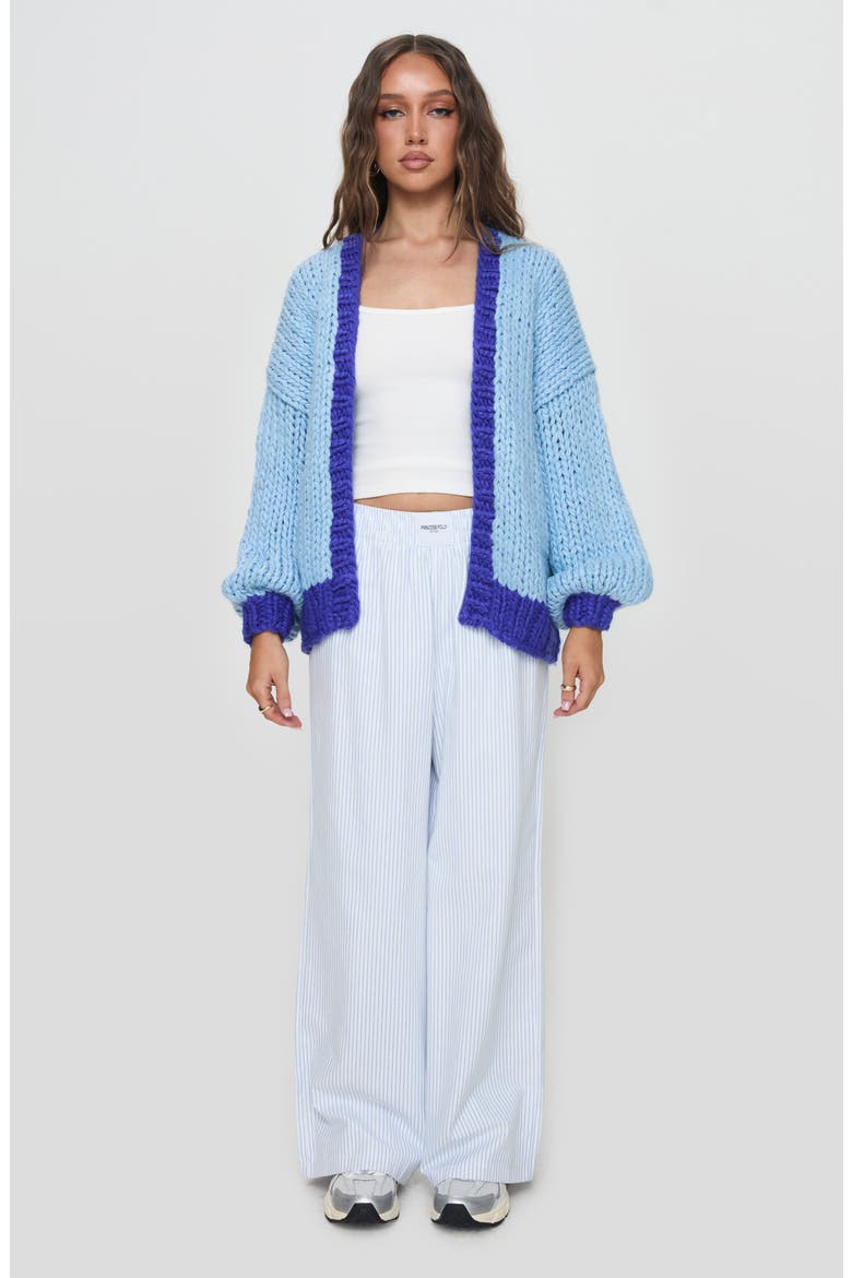 Lester Open Front Cardigan, Alternate, color, BLUE