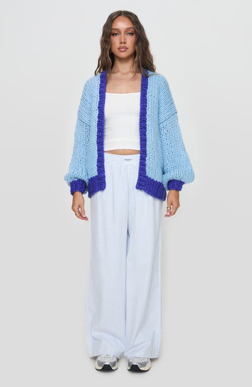 Princess Polly Lester Open Front Cardigan In Blue