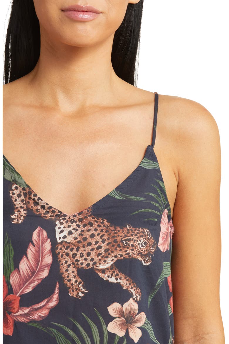 Floral Cotton Nightgown, Alternate, color, SOLEIA NAVY
