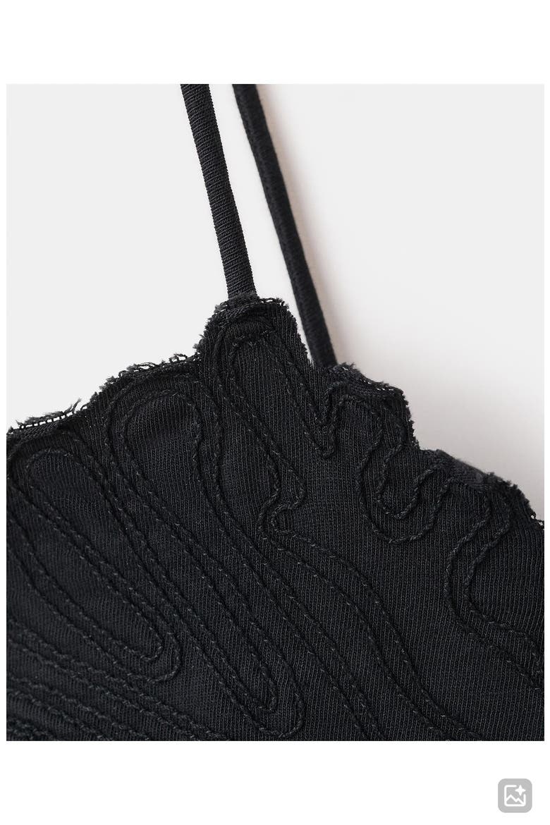 Embroidered Peplum Camisole, Alternate, color, BLACK
