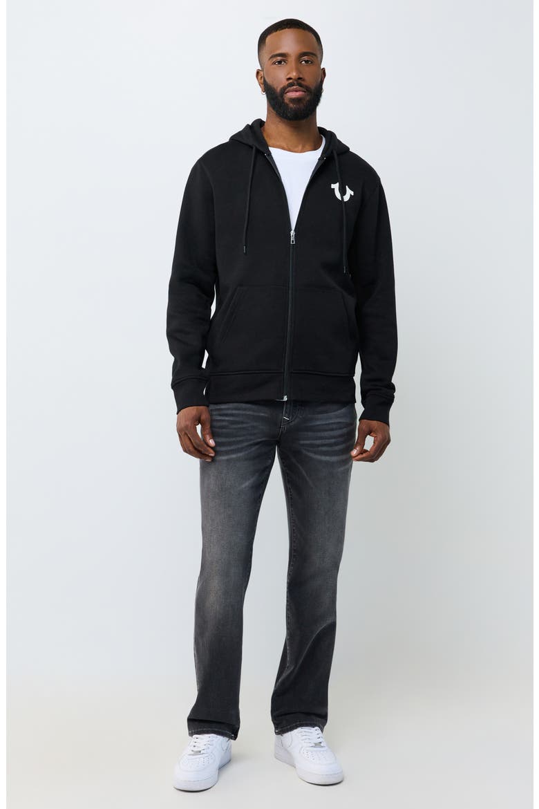 Tossed Buddha Full Zip Hoodie, Alternate, color, JET BLACK