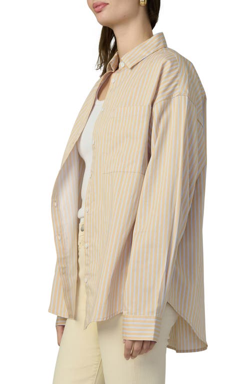 Joe's The Boyfriend Stripe Oversize Button-up Shirt In Almond/blue/white