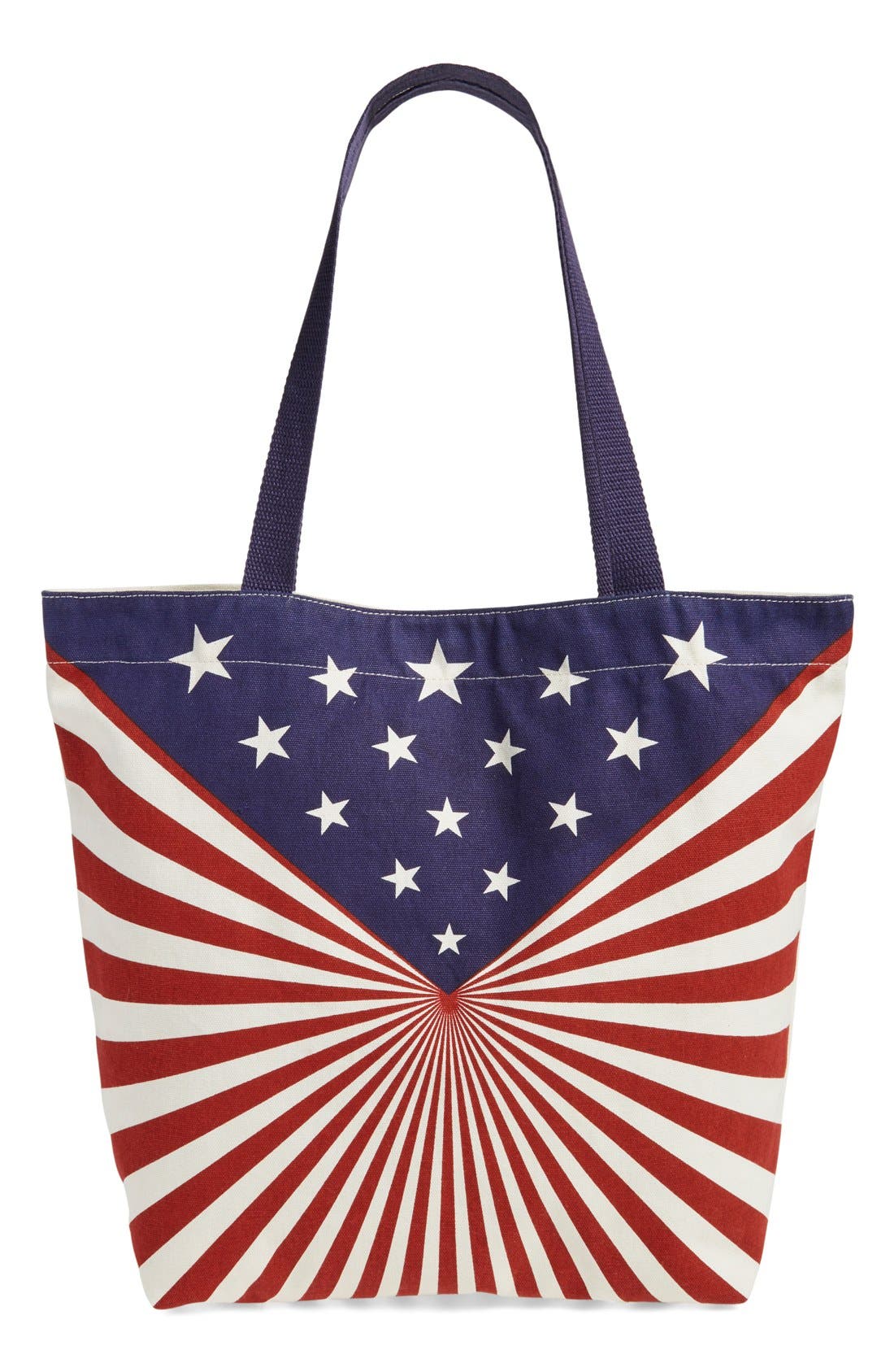 'Americana' Cotton Canvas Tote, Main, color, BLUE MULTI