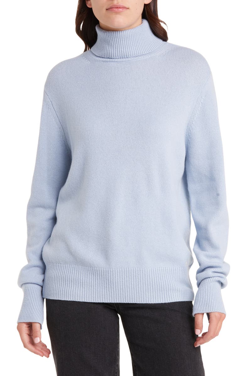 rag & bone Talan Turtleneck Cashmere Sweater, Main, color, Ltblue