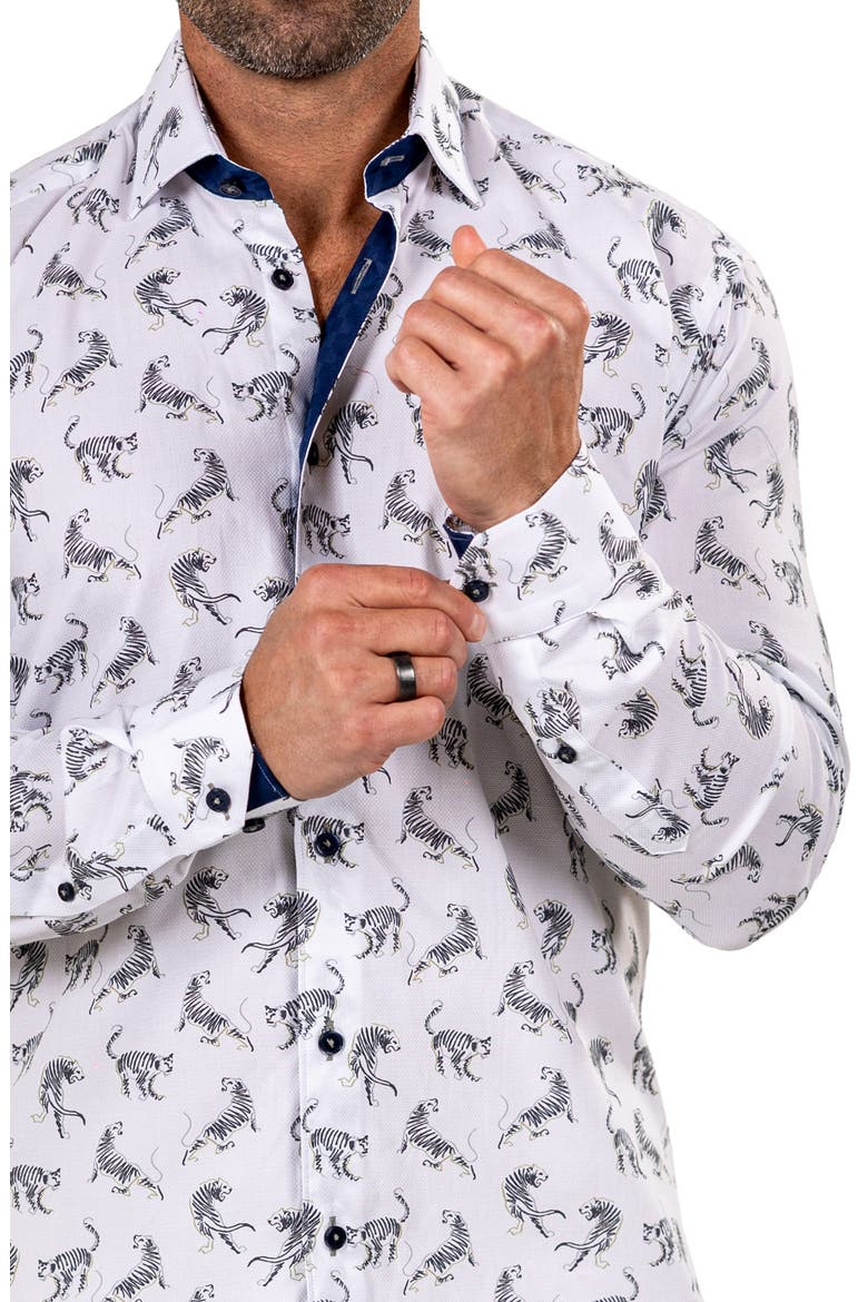 Fibonacci Marthyr 0316 Contemporary Fit Button-Up Shirt, Alternate, color, WHITE
