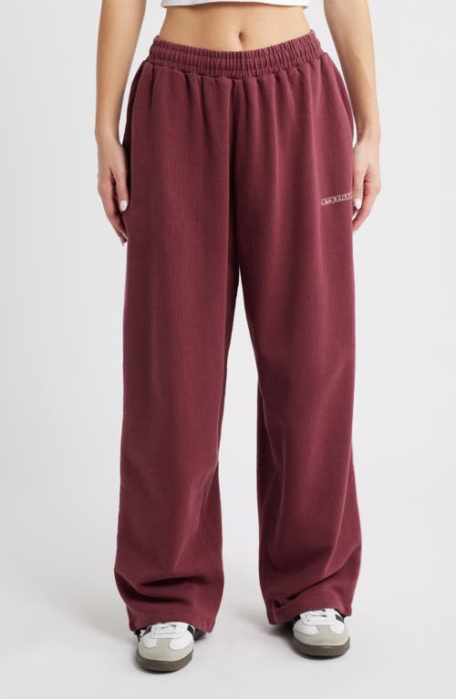 Iets Frans Harri Cotton Fleece Wide Leg Sweatpants In Brown