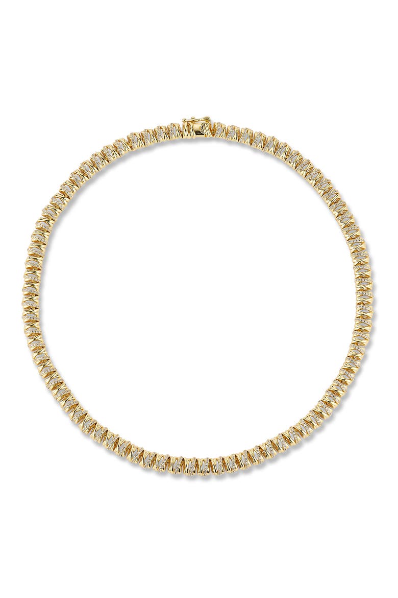 Cubic Zirconia Tennis Necklace, Main, color, GOLD