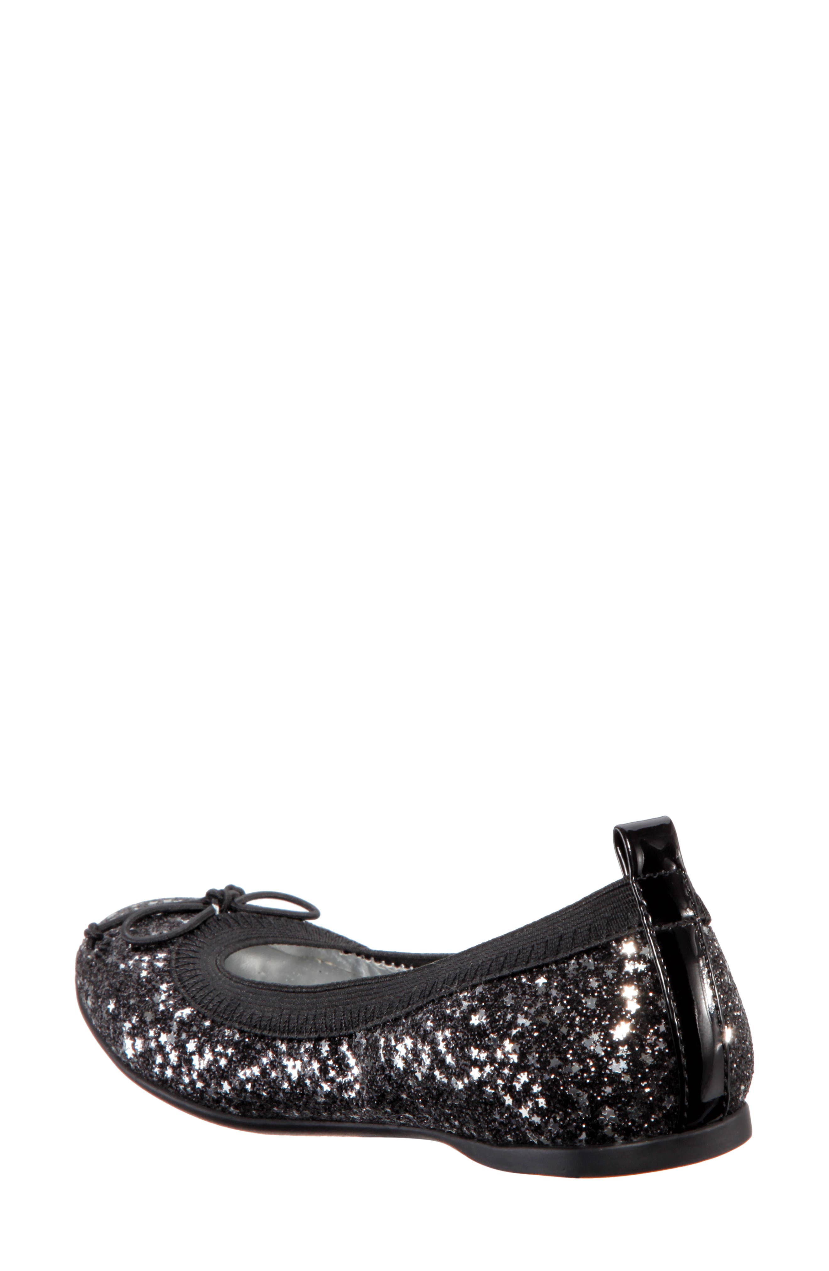 Nina Esther Ballet Flat, Alternate, color, Black Star Baby Glitter