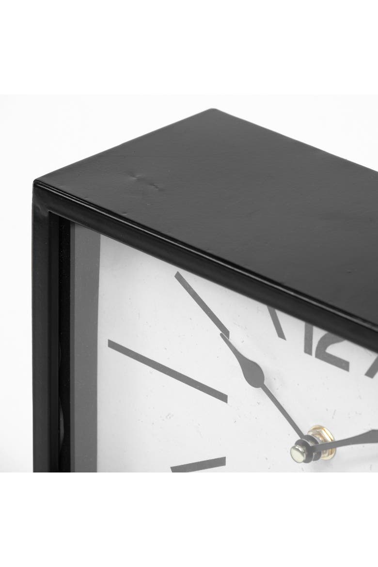 Lita Metal Rectangular Table Clock, Main, color, Black