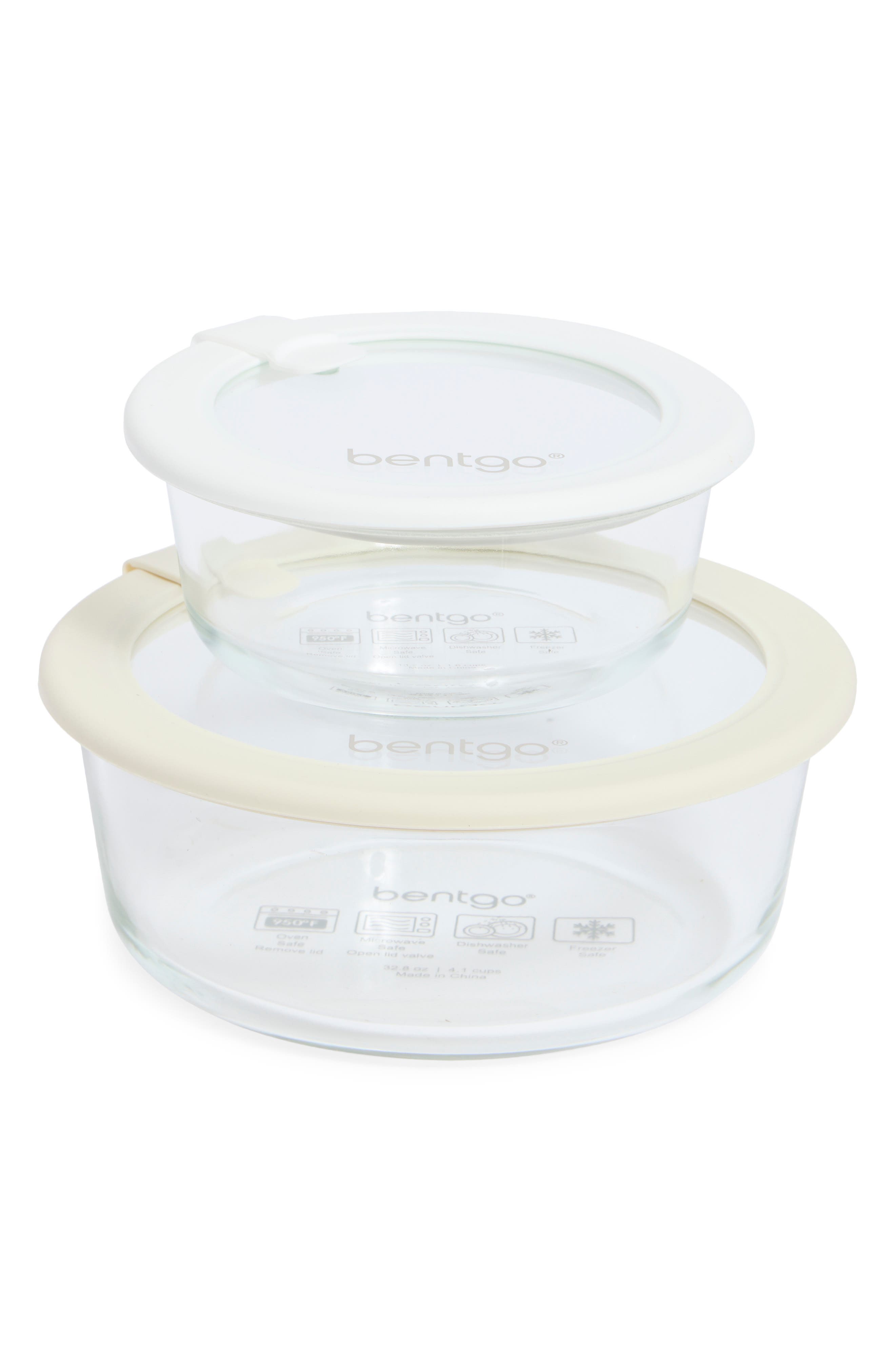 Set of 2 Assorted Glass Storage Containers with Lids