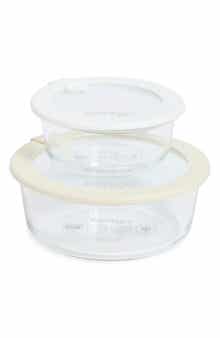 Set of 2 Assorted Glass Storage Containers with Lids
