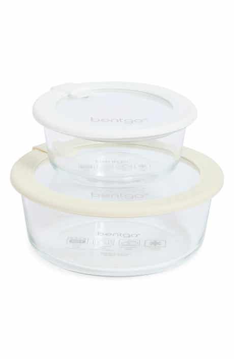 Set of 2 Assorted Glass Storage Containers with Lids