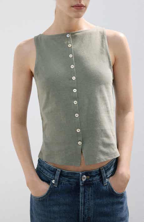 Button Front Tank