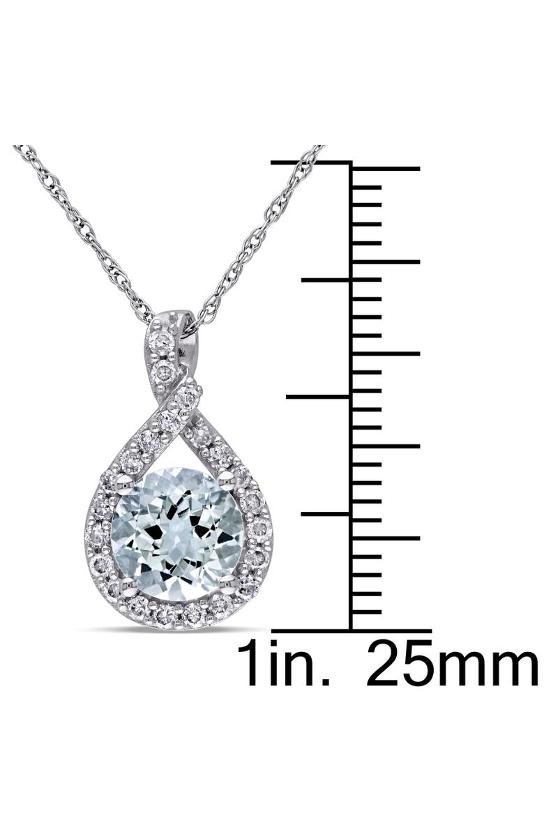 Julianna B. Gemstone & Diamond Teardrop Necklace 10K, Alternate, color, Aquamarine
