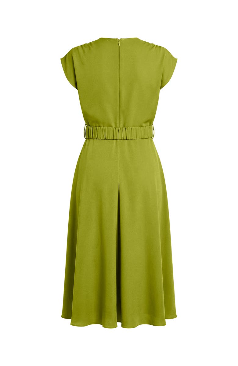IVONNE Sleeveless Midi Satin Dress with Belt, Alternate, color, Green