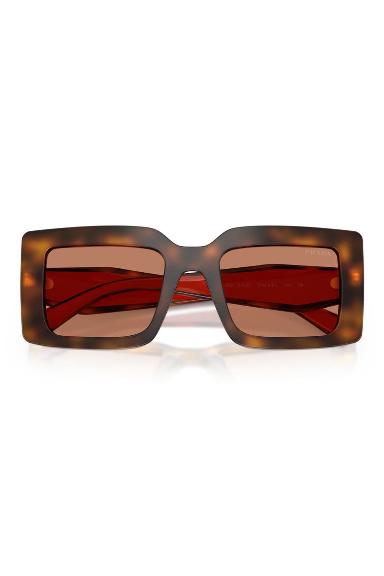 52mm Rectangular Sunglasses, Alternate, color, JUNIPER TORTOISE / BROWN