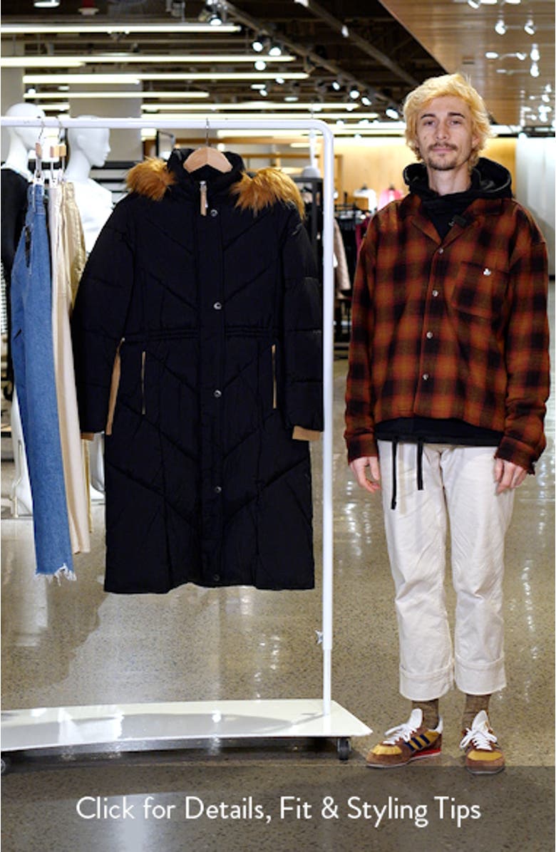 Lennox Hooded Puffer Coat with Faux Fur Trim, sales video thumbnail