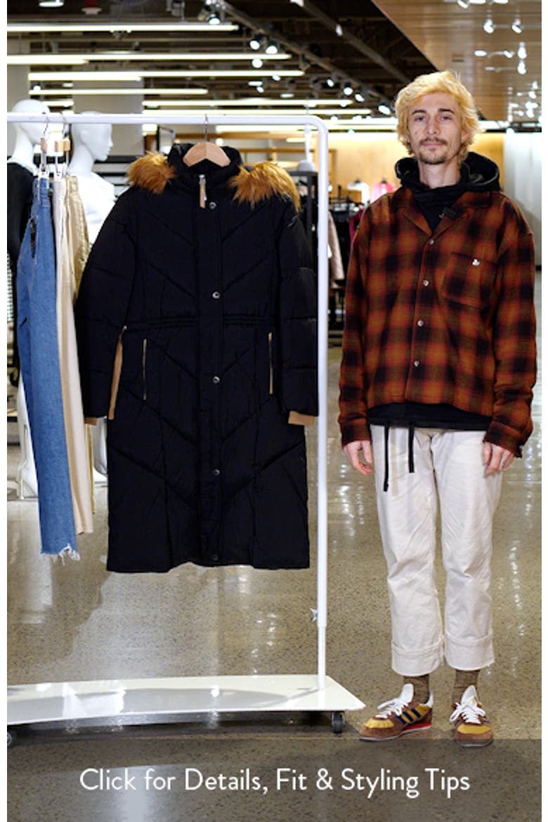 Lennox Hooded Puffer Coat with Faux Fur Trim video