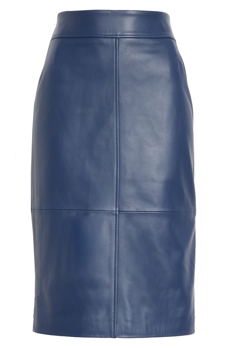 BOSS Selrita Leather Pencil Skirt, Alternate, color, 