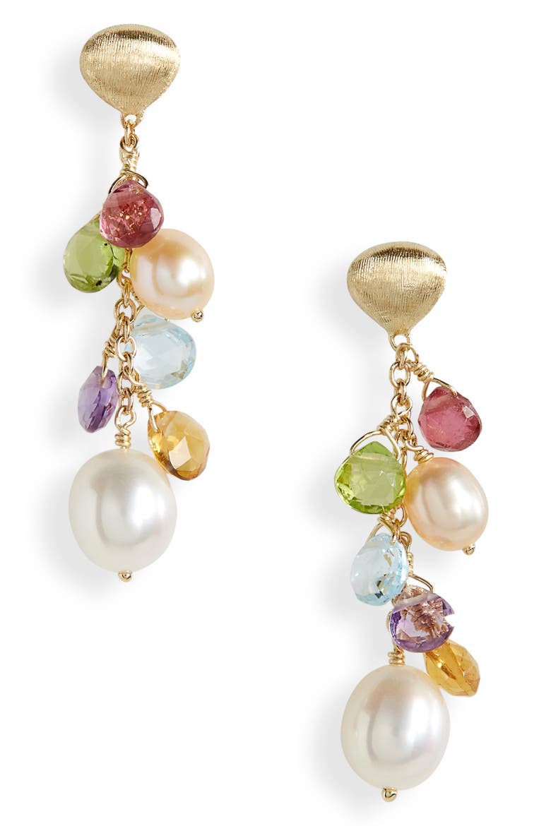 Paradise Drop Earrings, Main, color, YELLOW GOLD
