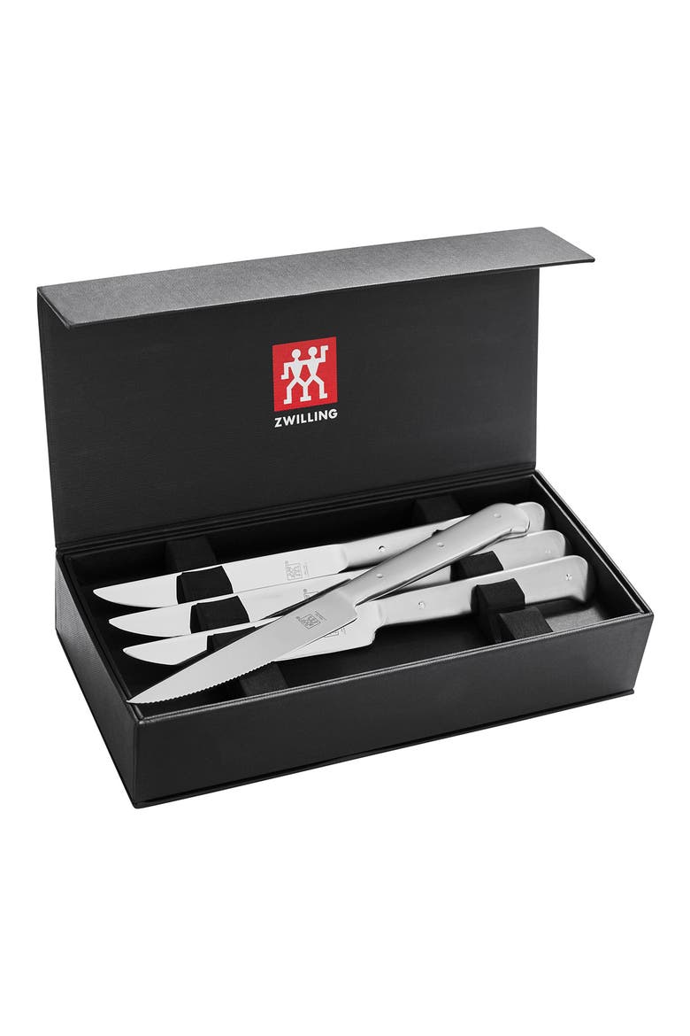 Porterhouse 8-Piece Stainless Steel Steak Knife Set, Main, color, BLACK