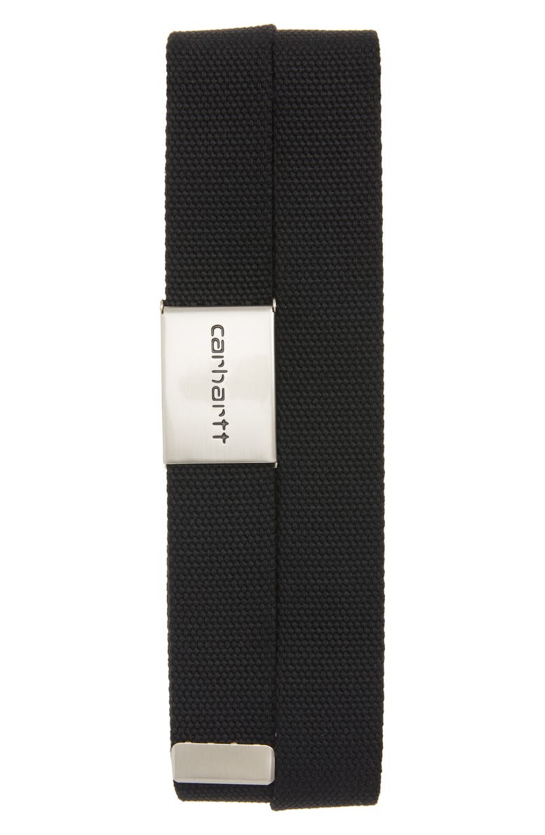 Carhartt Work In Progress Chrome Clip Belt, Main, color, Black