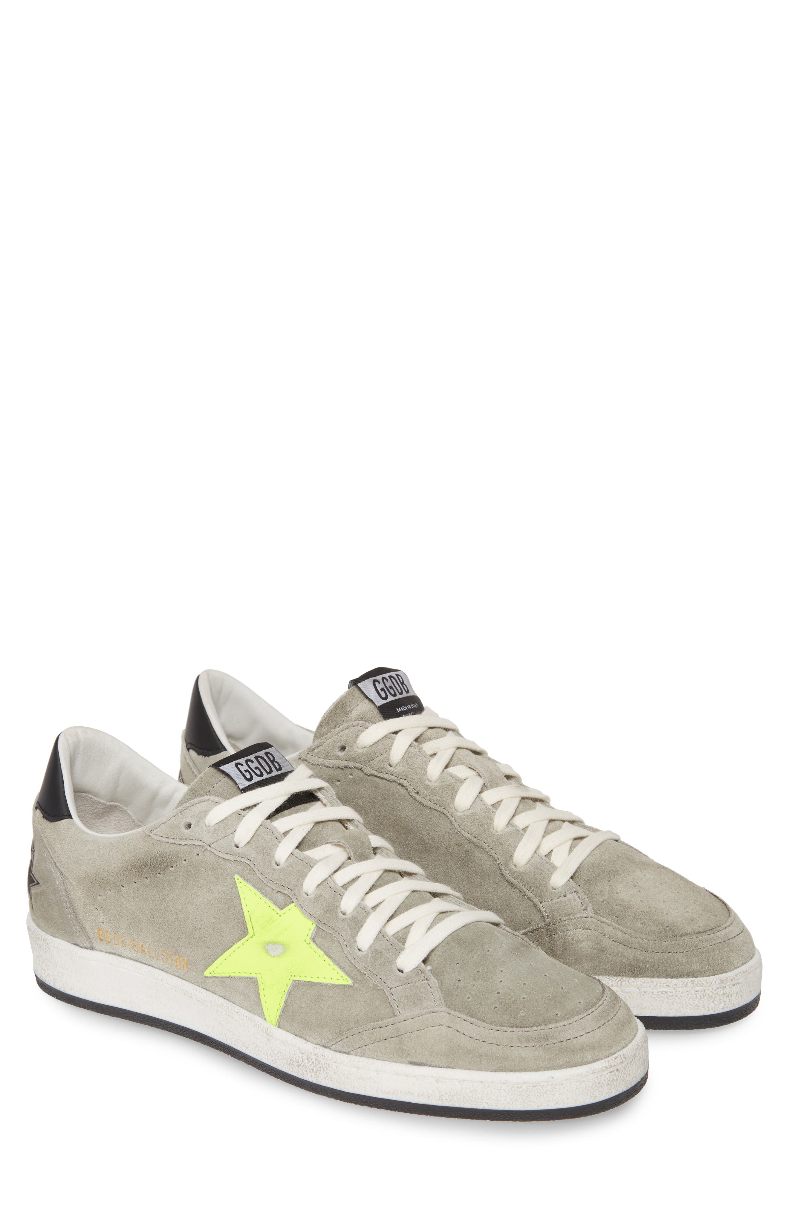 Ball Star Sneaker, Main, color, ICE SUEDE/ FLUO STAR
