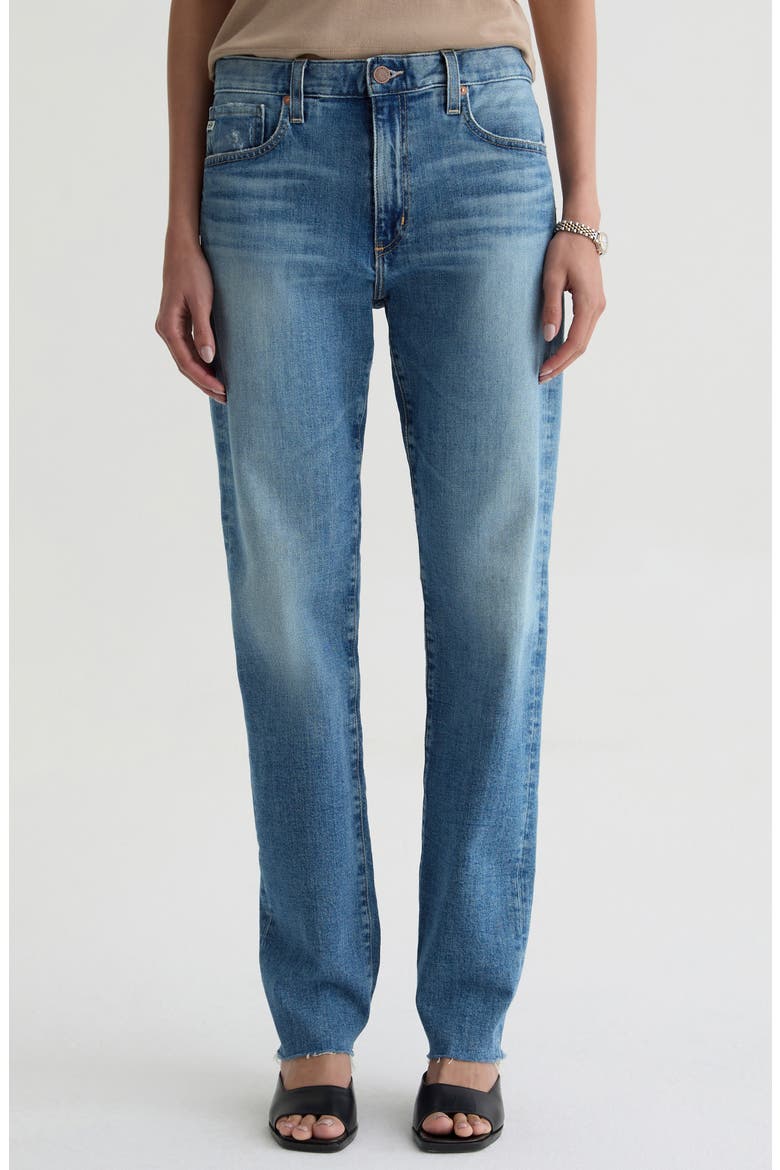 The Boyfriend Mid Rise Straight Leg Jeans, Main, color, AMERICAN WEST