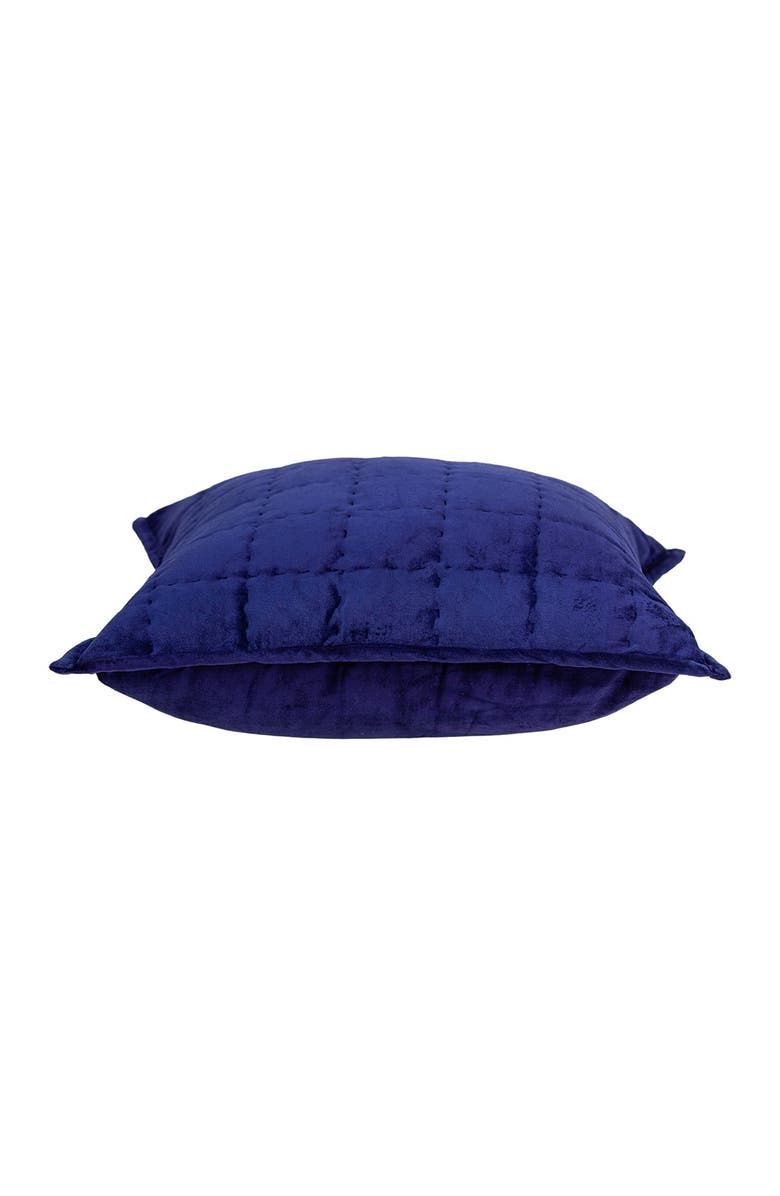 PARKLAND COLLECTION Augusta Transitional Solid Quilted Pillow - 20" x 20" - Royal Blue, Alternate, color, Royal Blue