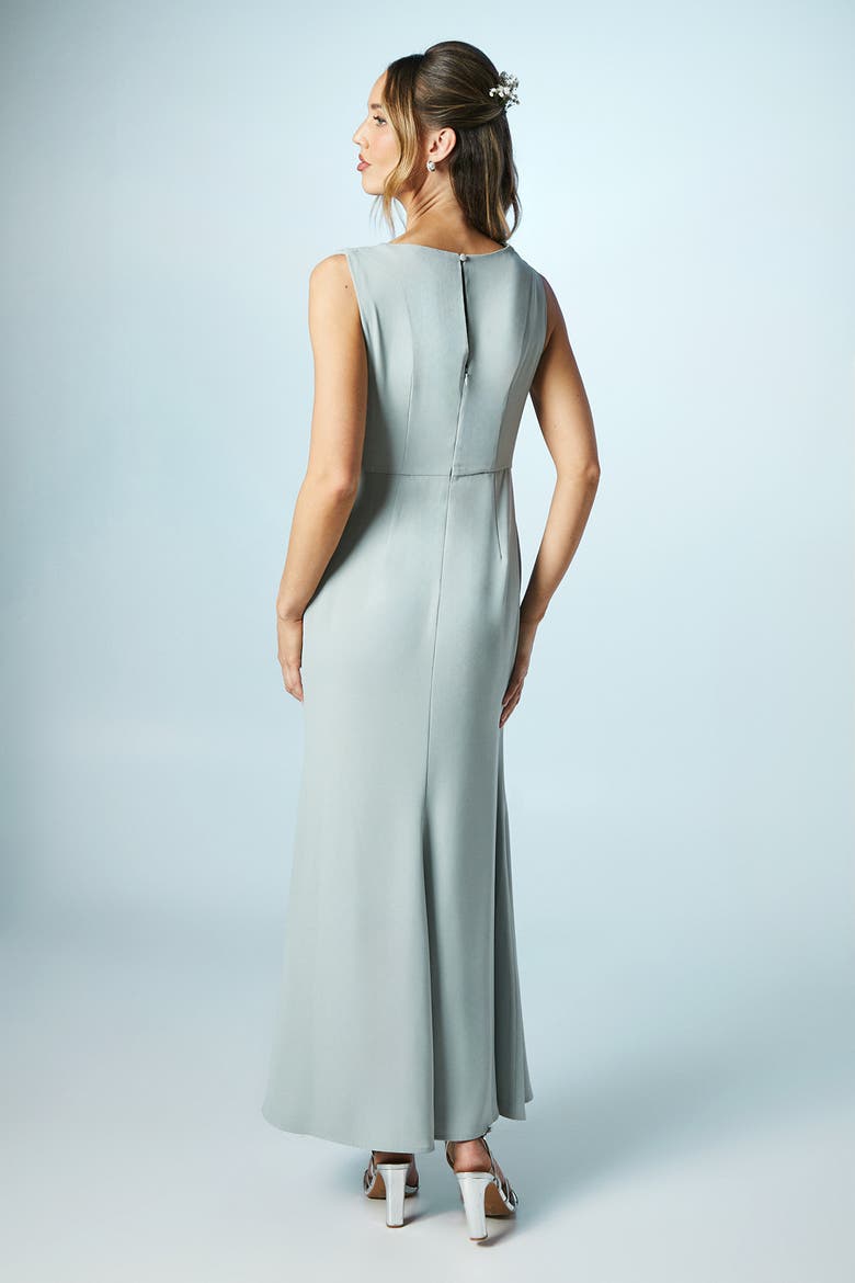 Petite Twist Cowl Neck Bridesmaid Dress, Alternate, color, Sage
