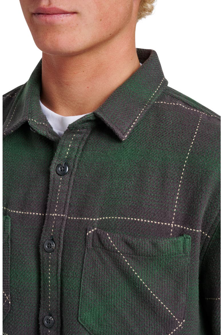 DNA Plaid Cotton Flannel Button-Up Overshirt, Alternate, color, GARDEN TOPIARY
