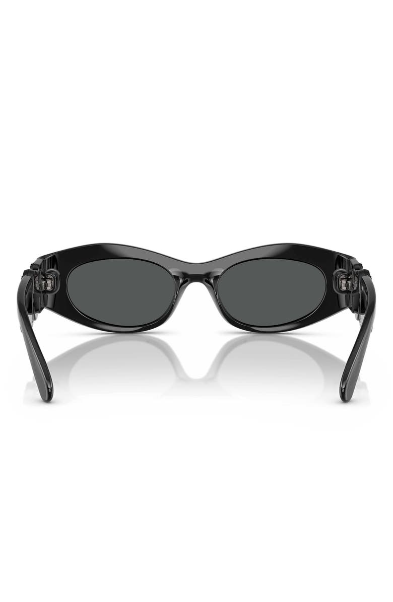 Versace 51mm Oval Sunglasses, Alternate, color, Black