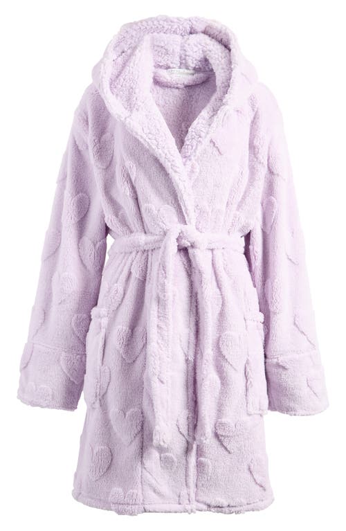 Pj Salvage Cozy Plush Fleece Hooded Robe In Lavendar