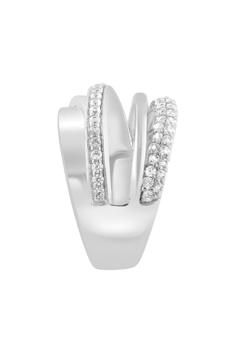 Sterling Silver White Ziron Band Ring, Alternate, color, WHITE