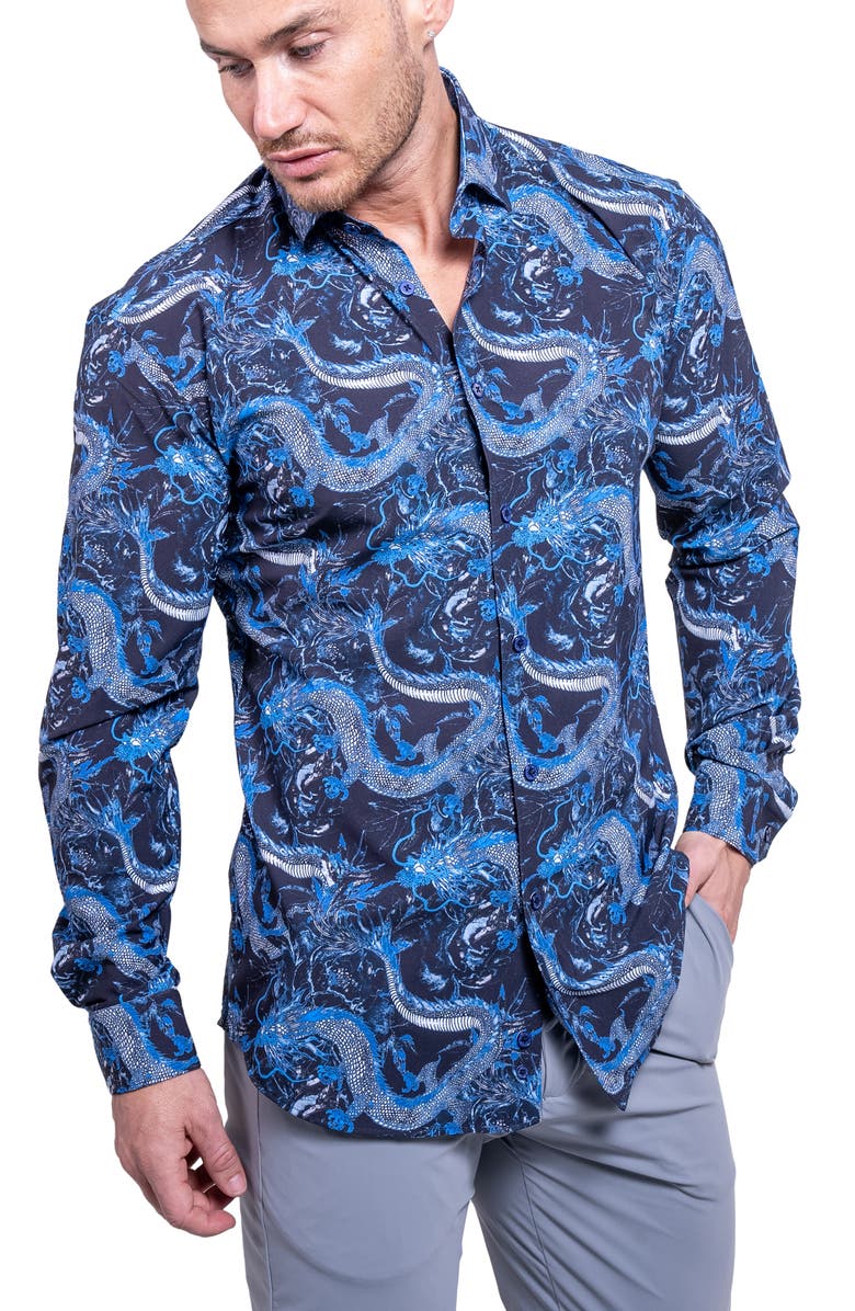Maceoo Fibonacci Resistance Contemporary Fit Button-Up Shirt, Alternate, color,