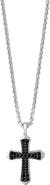 EFFY Men's Black Spinel Cross Pendant Necklace